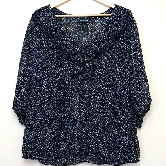 Lane Bryant Polka Dot Ruffle Top Size 18/20 - Picture 1 of 6